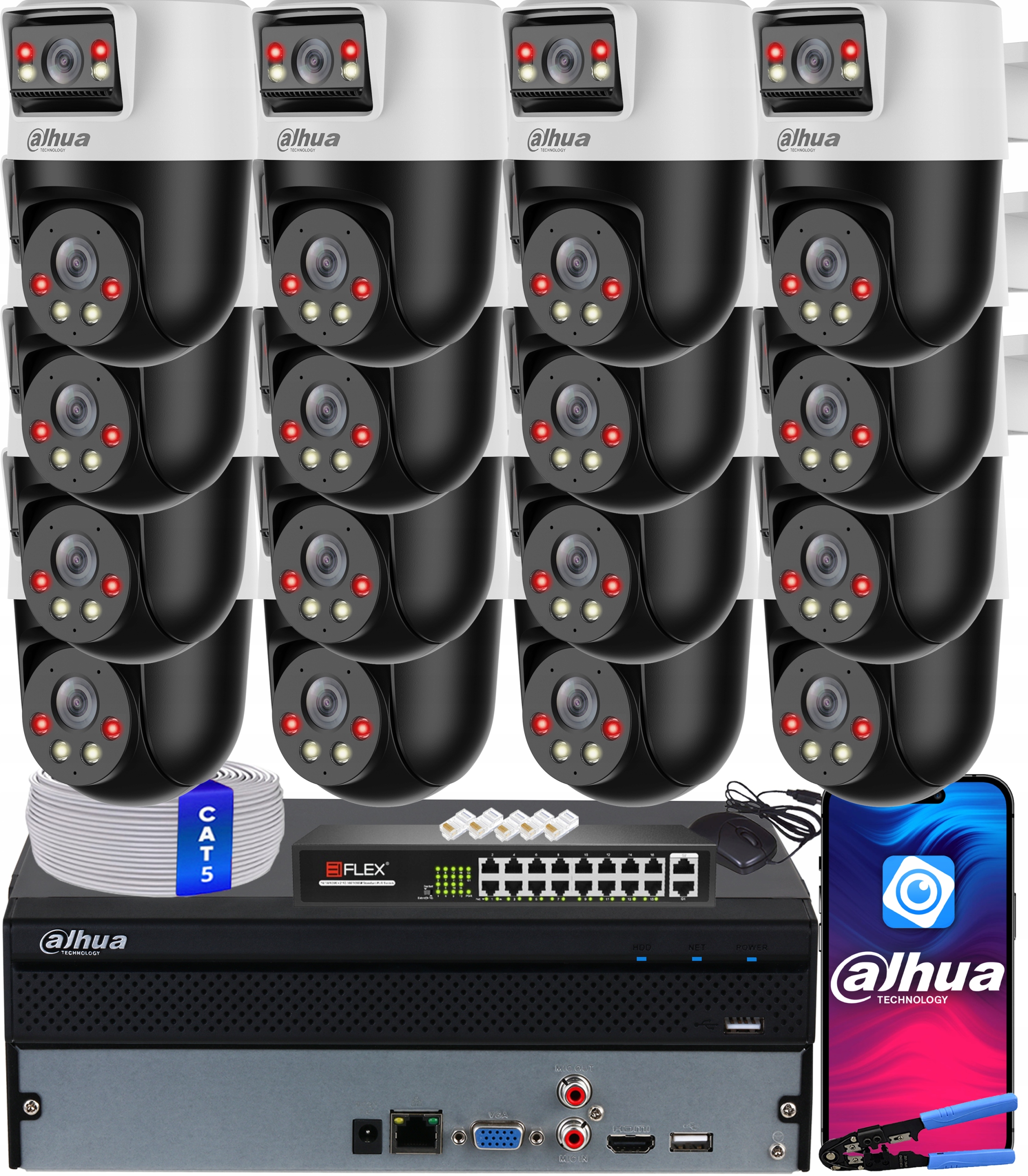 Sada pro monitorování 16x SDT2A200-2F-NB-A-PV Dahua 2Mpx Ai Dual Light