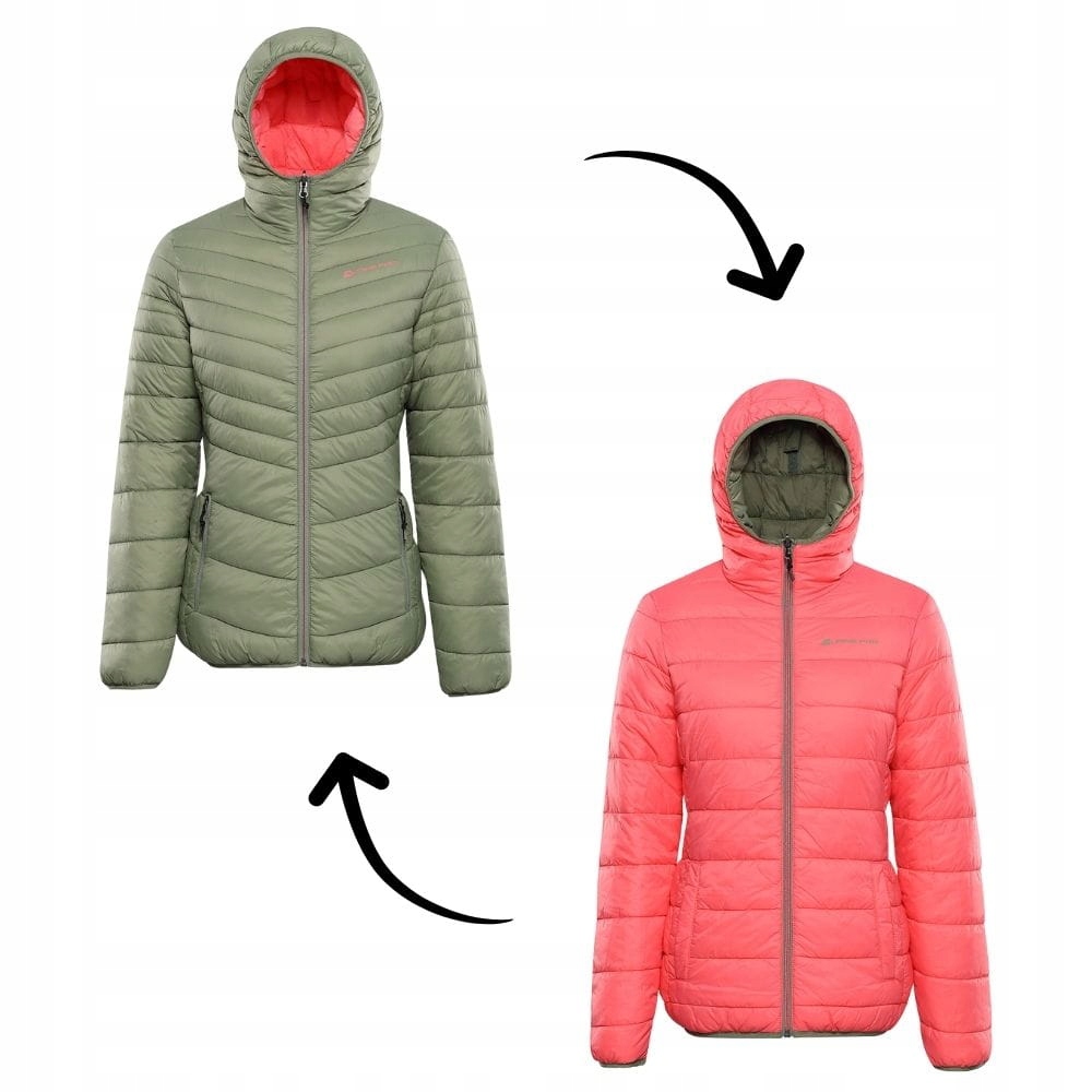Kurtka damska ocieplana dwustronna Alpine Pro Eroma k. zielony r.XL