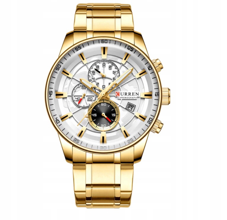 CURREN ELEGANCKI ZEGAREK MĘSKI DATOWNIK CHONOGRAF Model Curren