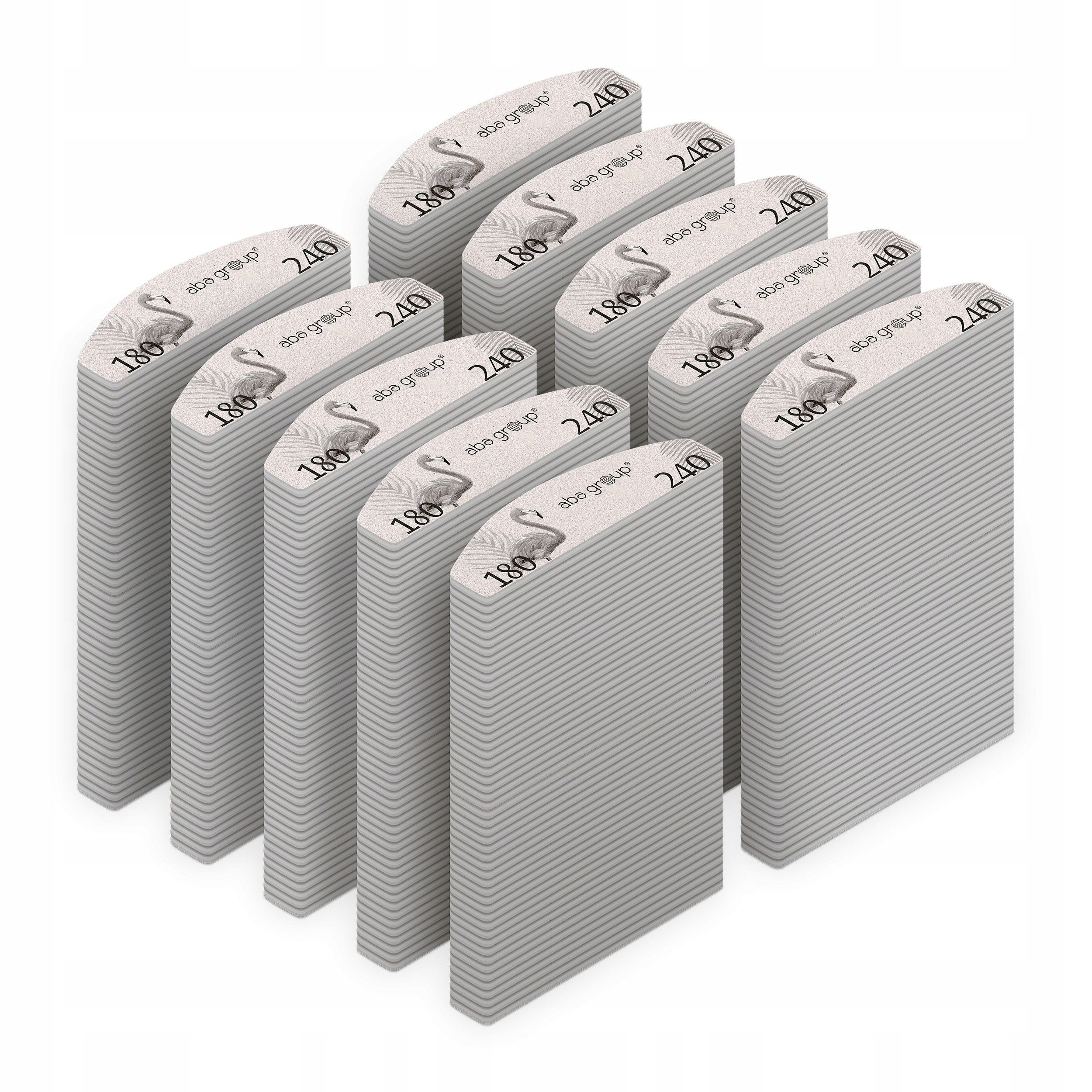 Aba Group Pilník na nehty Mini Půlměsíc 180/240 Slim Plameňák 500 ks