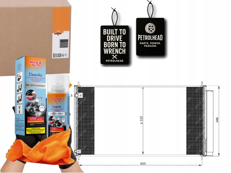 Kondenzátor Klimatizace Toyota Auris 2,0 D4D 07- Č. #Petrolhead Pro+ Kit9