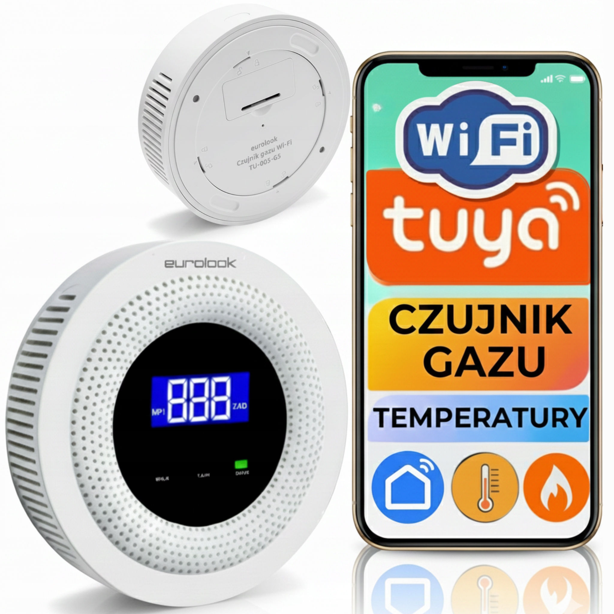 Inteligentní Detektor Plynu WiFi Tuya Alarm Oznámení