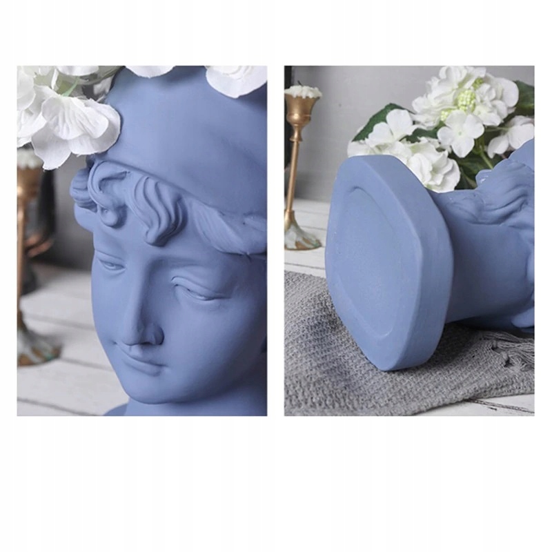 Doniczka,osłonka głowa dziewczyny Materiał beton