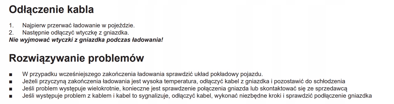 ŁADOWARKA KABLOWA SAMOCHODOWA T2 32A 7kW VCX Przeznaczenie ładowanie samochodów