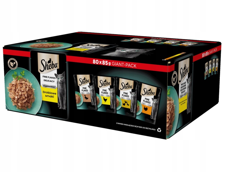 Karma dla kota Sheba Drobiowe smaki (80 x 85 g)