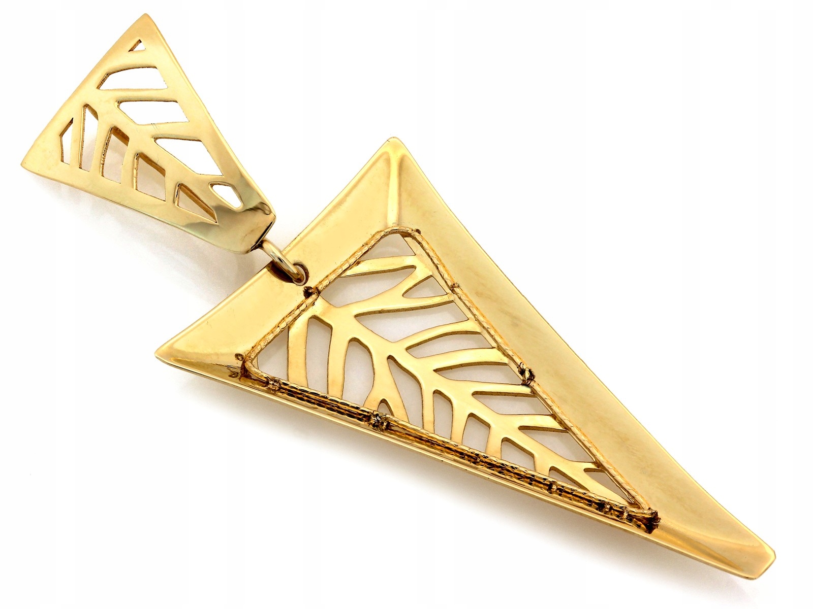 Zlatý přívěsek 585 s trojúhelníky pro ženy, 1.45 g, lesklý dárek