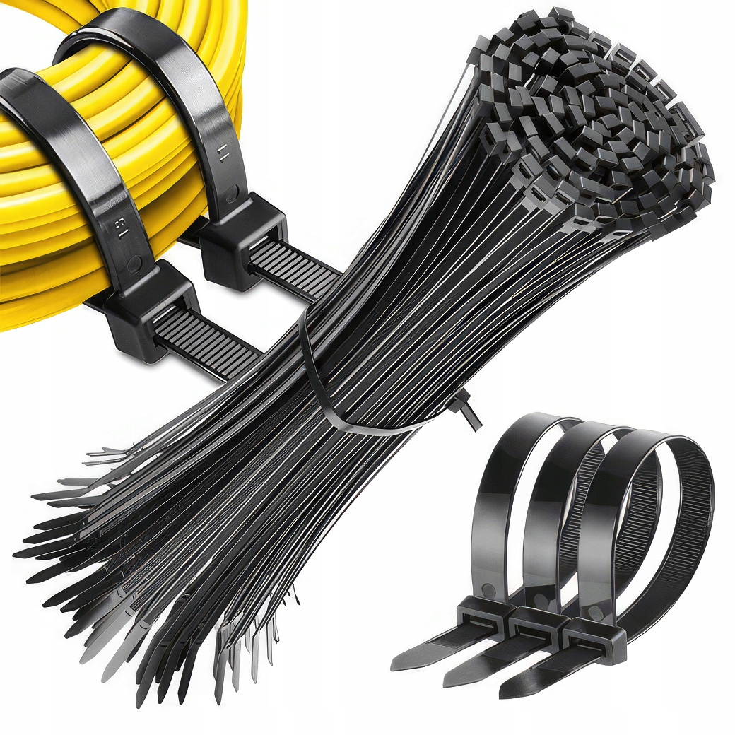 OPASKI ZACISKOWE KABLOWE TRYTKI CZARNE 4,8 x 300