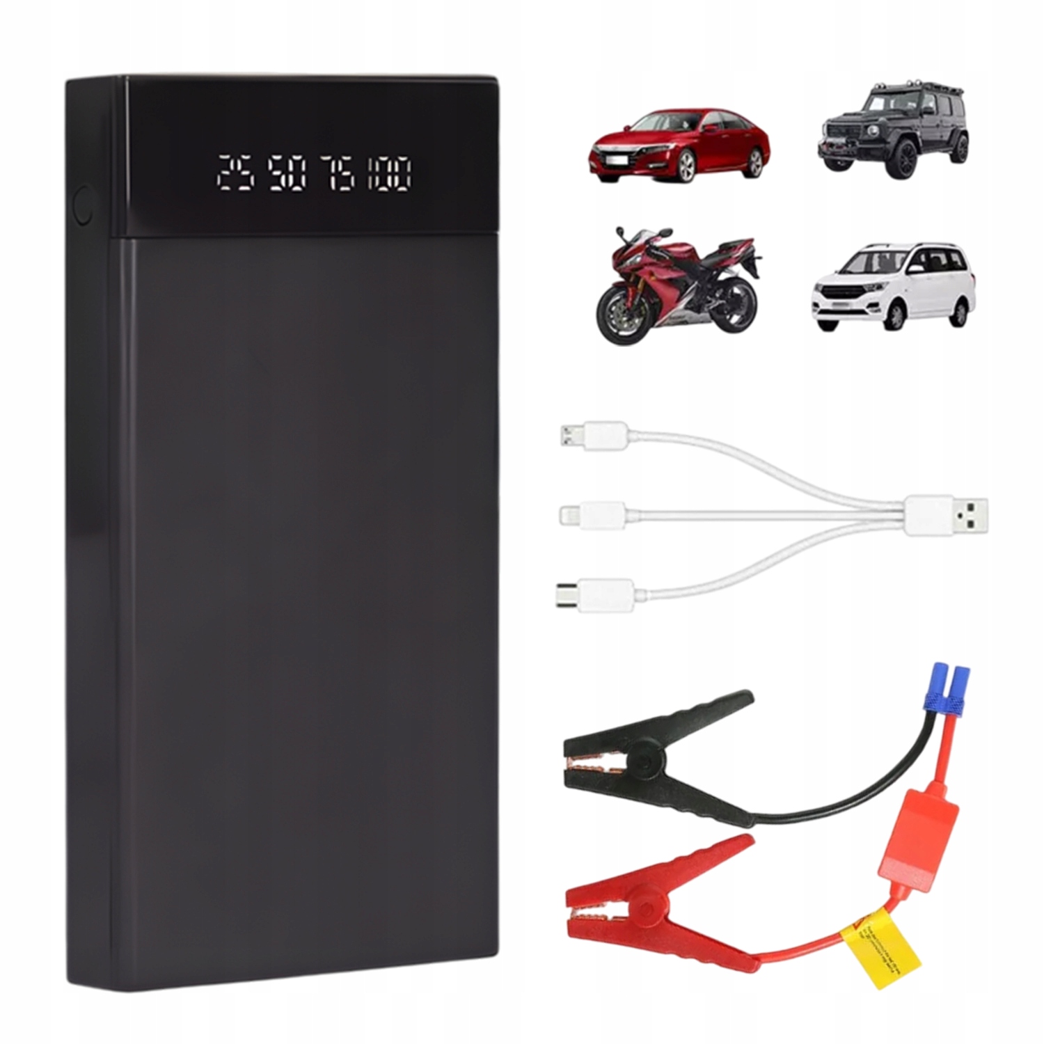Power Bank Jump Starter Startovací Automobilový Booster 12V 10000MAH Svorky