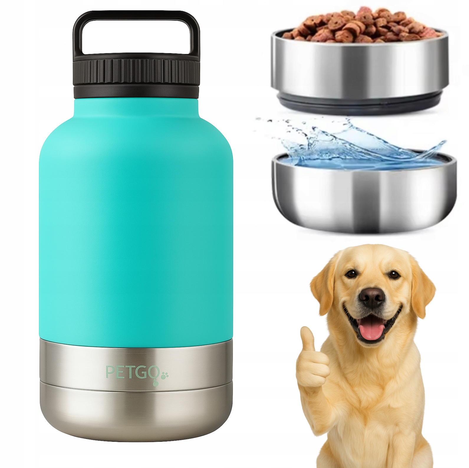 Levně Velká Láhev Pro Psa Na Vodu Cestovní Procházková Krmivo Lahev Na Pití Ocel