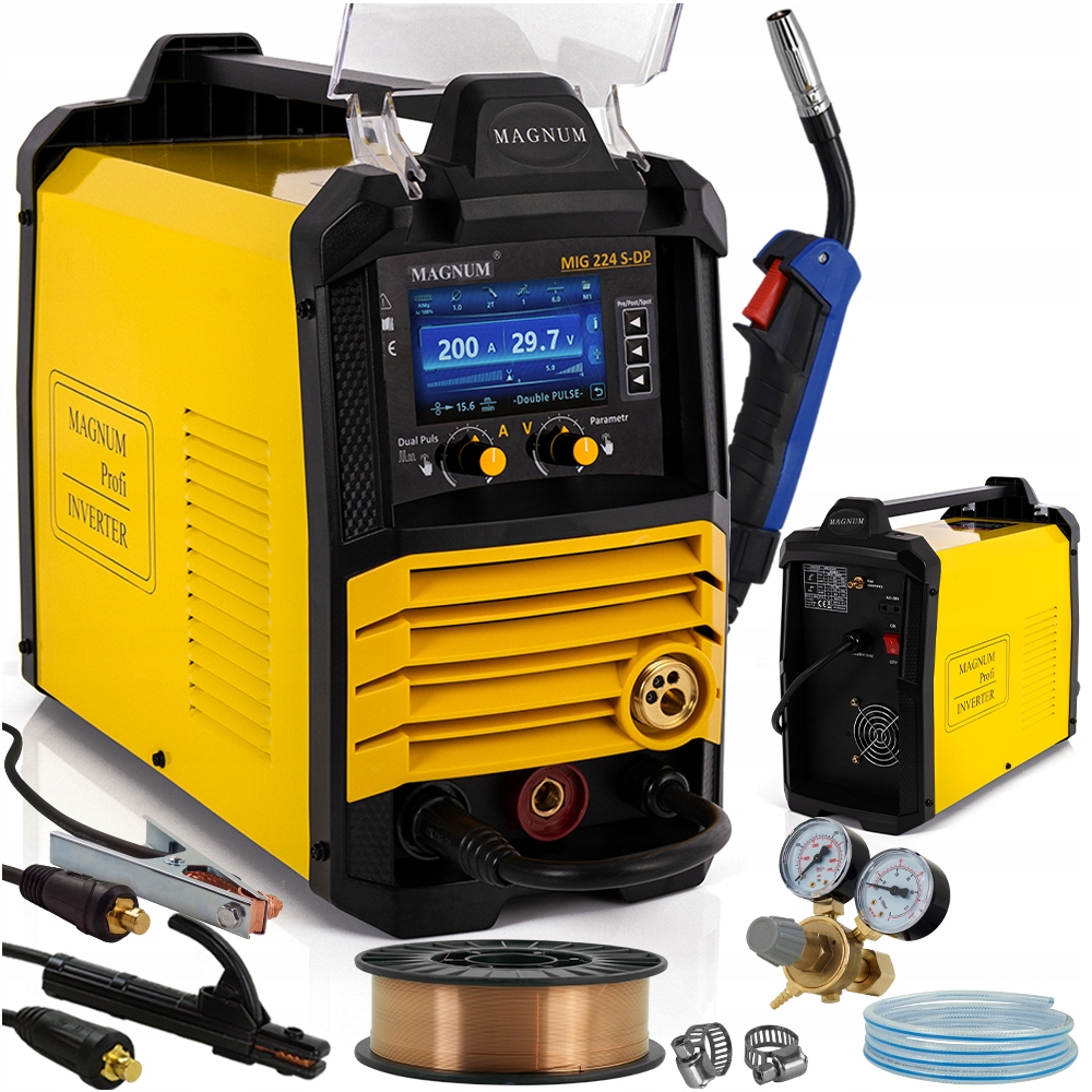 Spawarka Magnum Mig 224 Mag Alu 2R Synergia Dual Puls 230V LCD 2T4T migomat