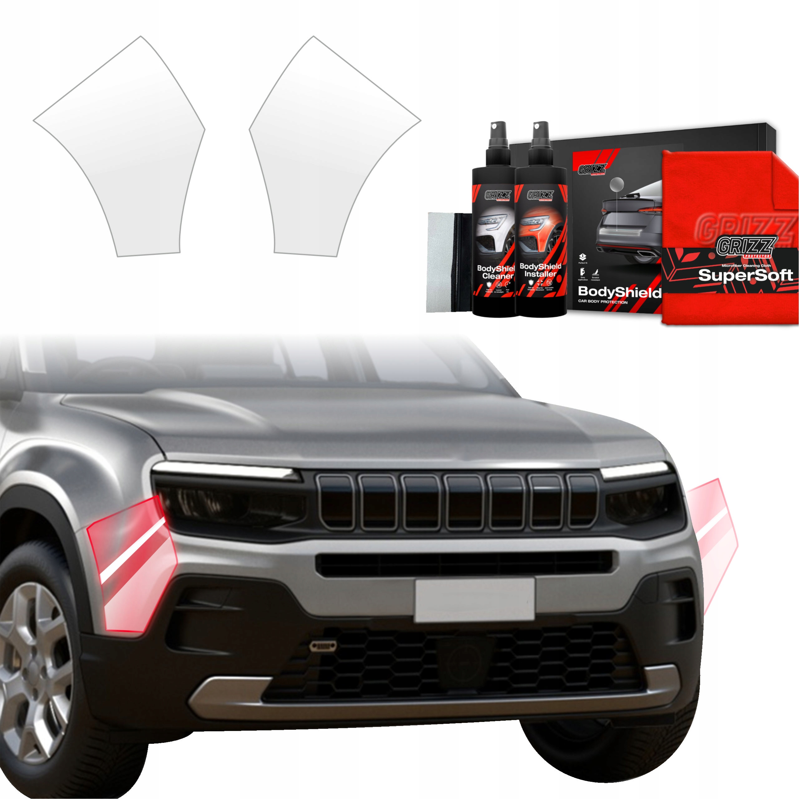 2v1 Fólie na nárazník Ppf pro Jeep Avenger (2023-2025) Grizz