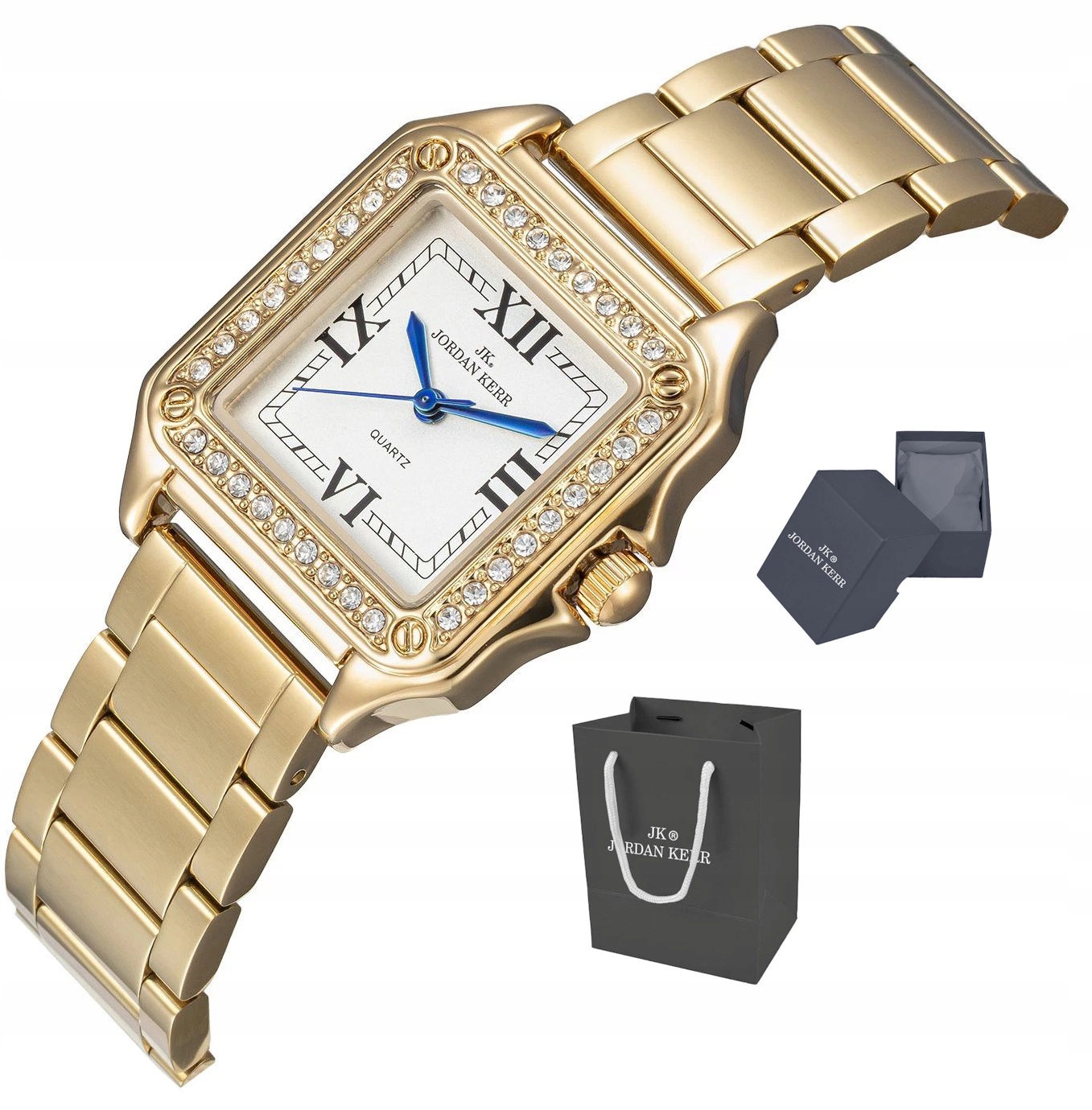 Dámské Elegantní Zlaté Hodinky Jordan Kerr P9009 Ipg St 27 mm Zirkony Mesh
