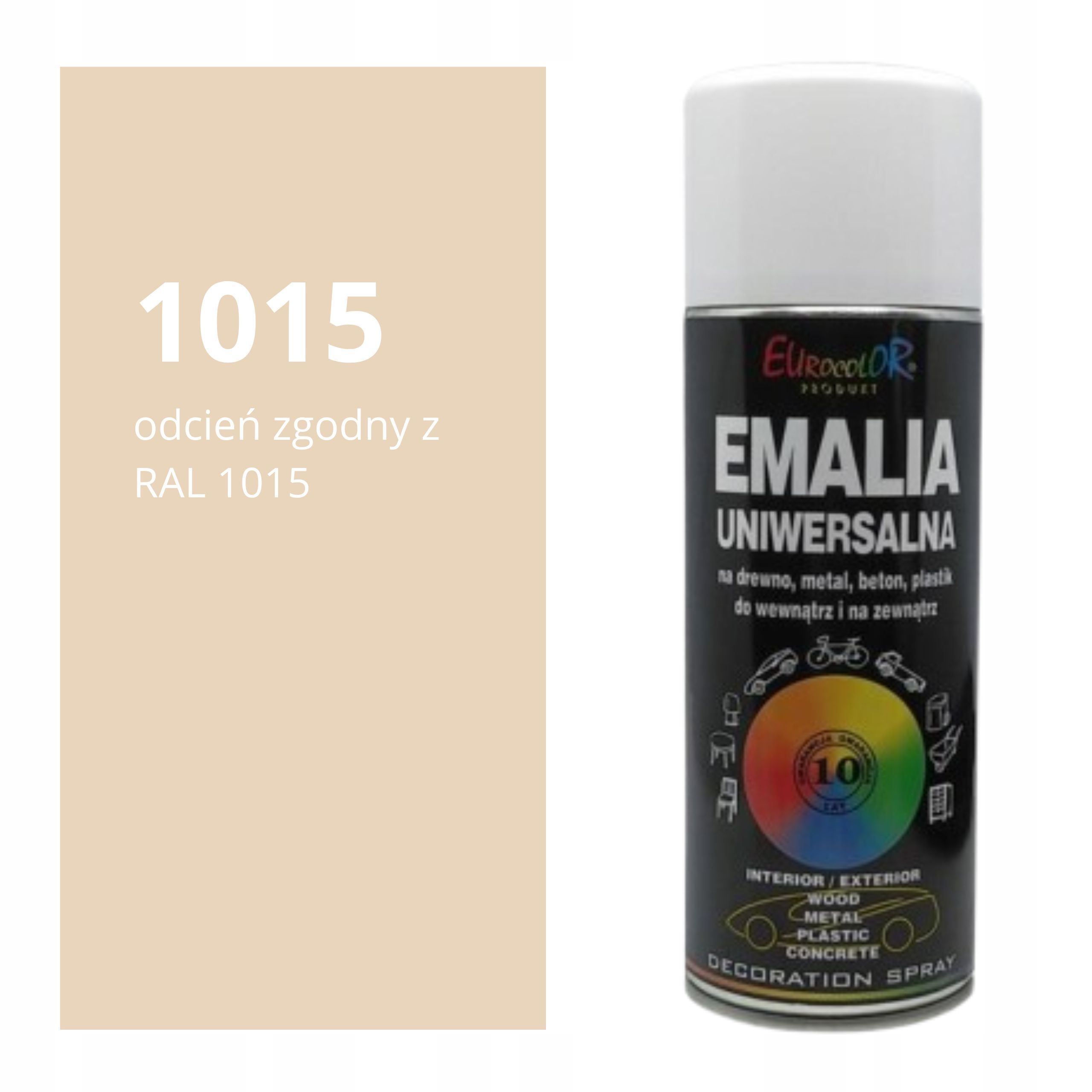 Farba uniwersalna w sprayu Eurocolor 400 ml – Ral 1015