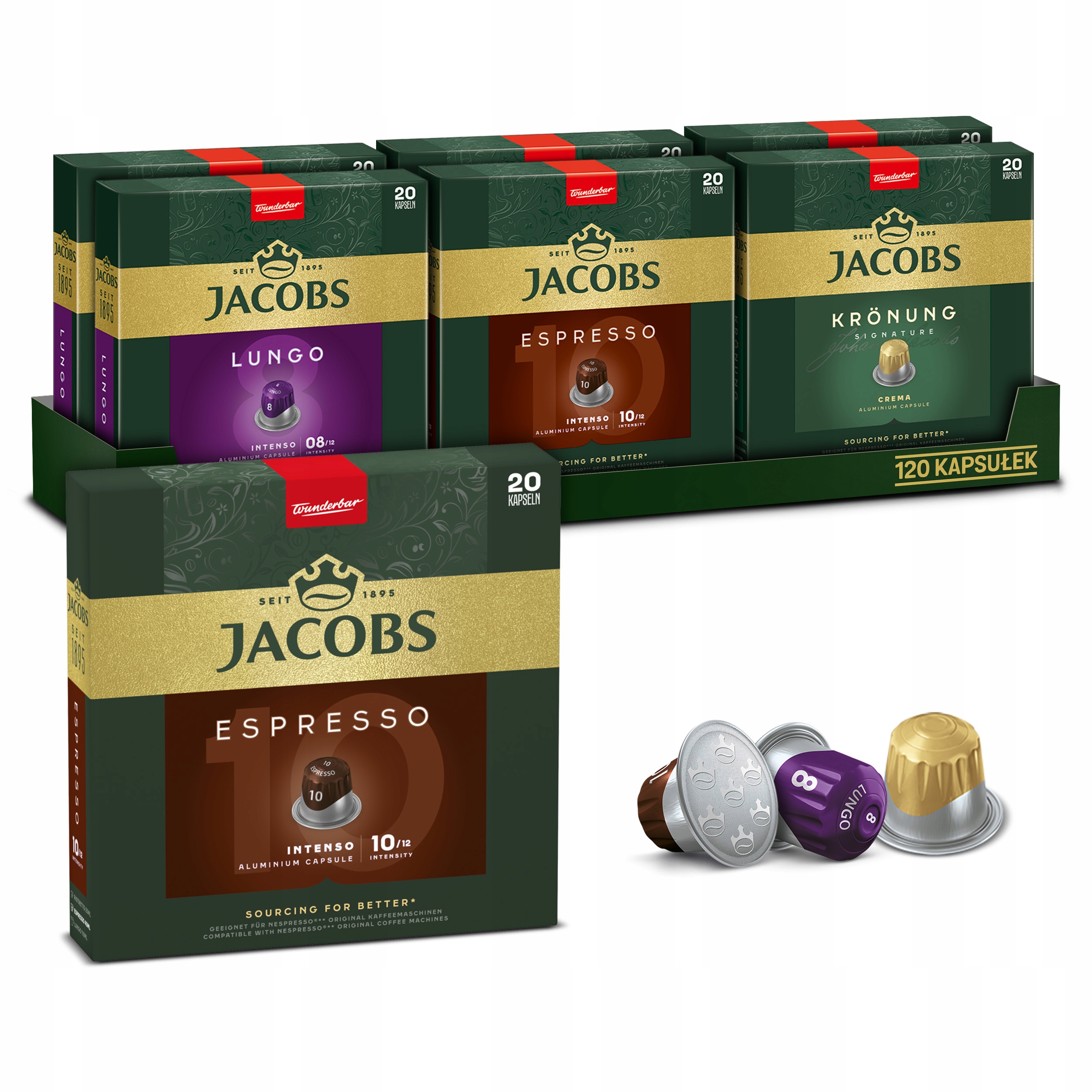 Kapsułki do Nespresso(r)* Jacobs mix Lungo Espresso 6+1 opakowanie Gratis!