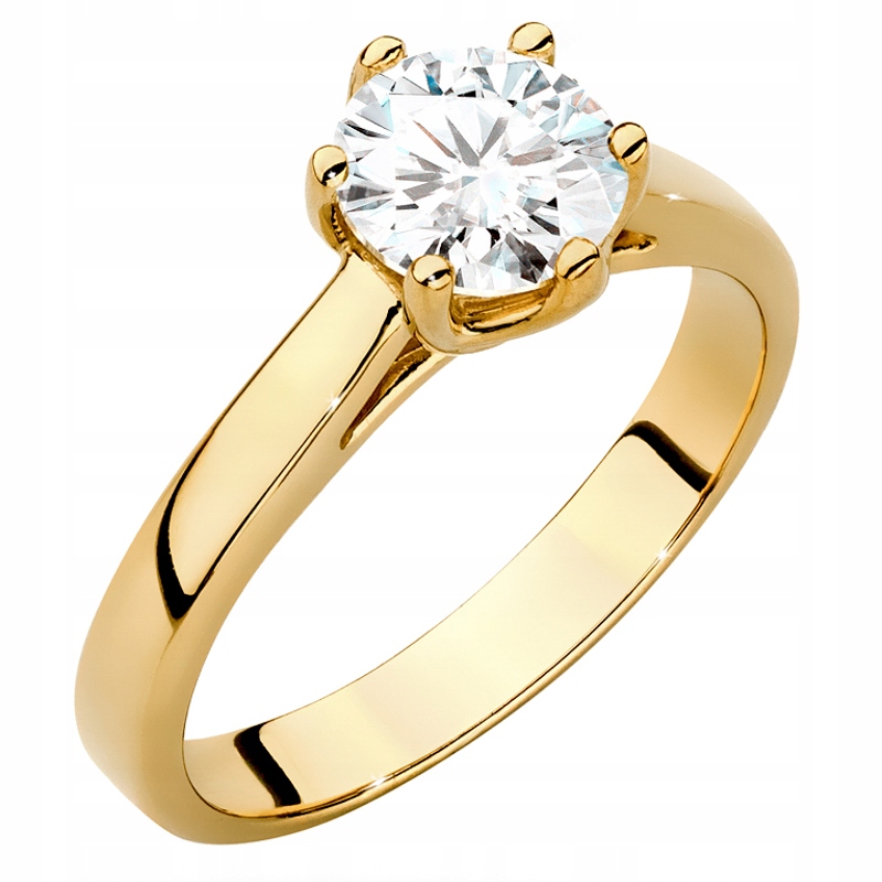 Zlatý Prstýnek pr. 585 s Briliantem 1,00 ct 14k