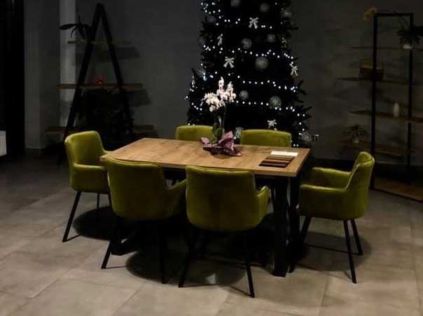 Stół LOFT rozkładany styl industrialny DĘBOWY Głębokość mebla 80 cm