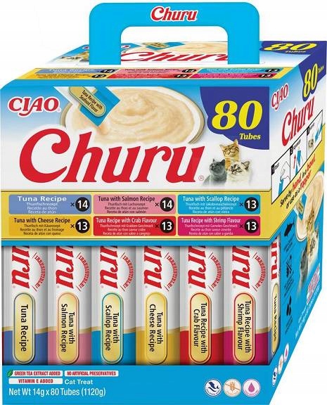 Inaba Ciao Churu Tuna With Seafood Przysmak Dla Kota 80x14g