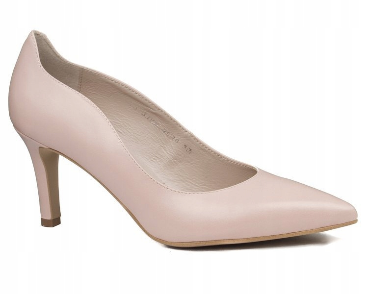 Różowe czółenka szpilki Kotyl 3775 róż lico skórzane buty ślubne r. 36