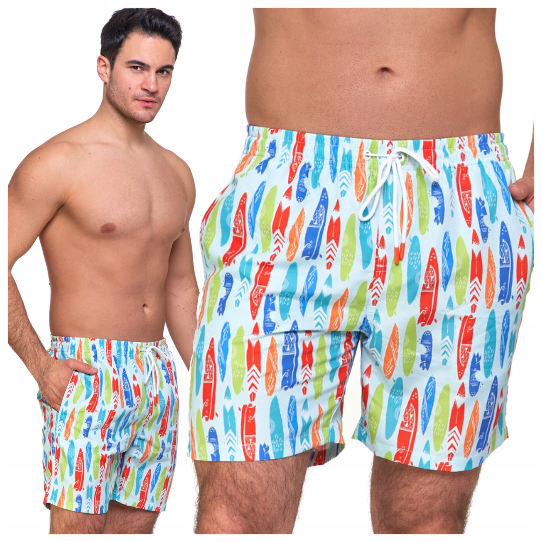 SPODENKI SZORTY KĄPIELOWE MĘSKIE KĄPIELÓWKI MODNE KOLOROWE WZORY MORAJ XXL