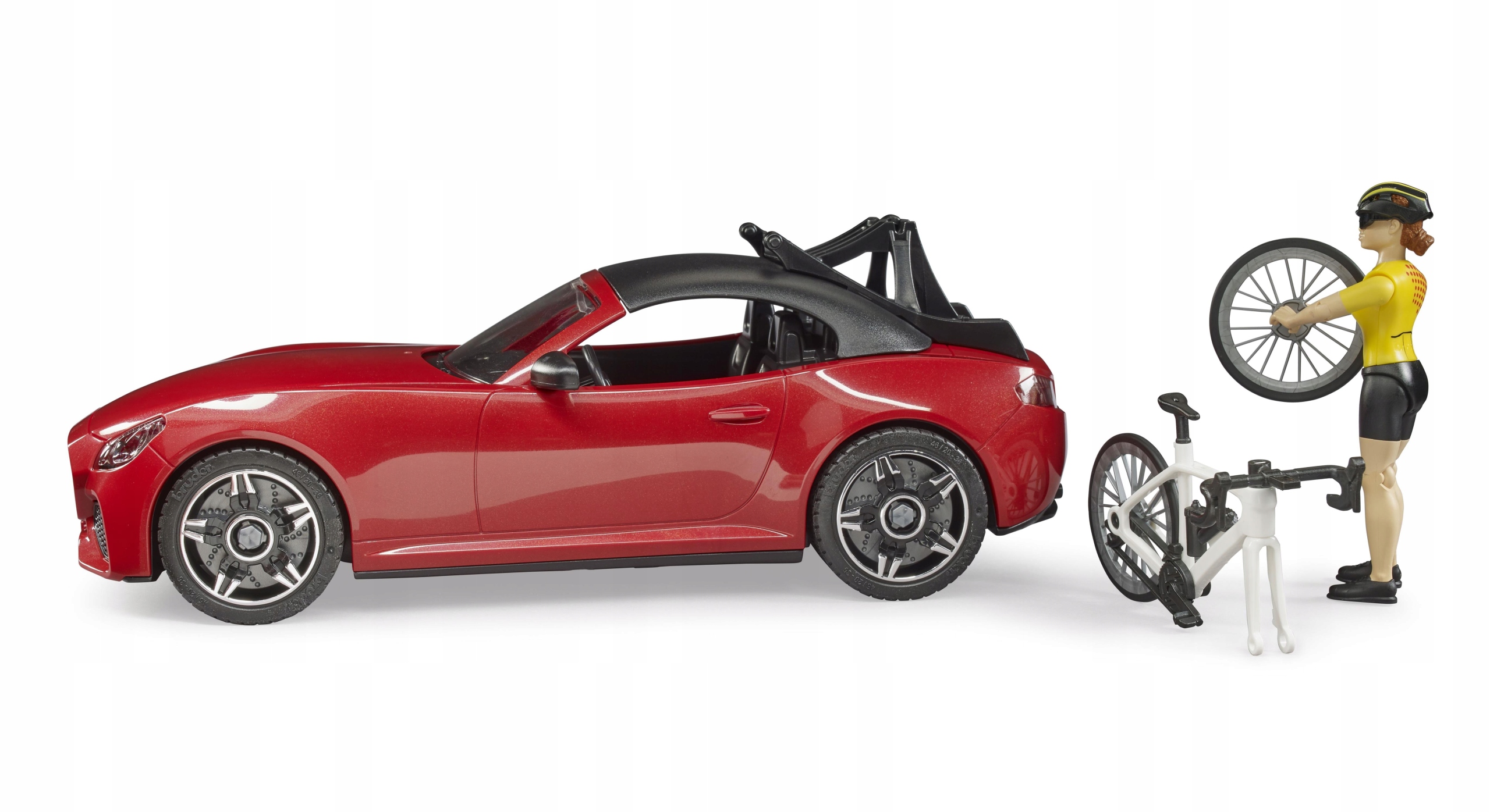Bruder 03485 Auto Roadster z figurką i rowerem Model 03485