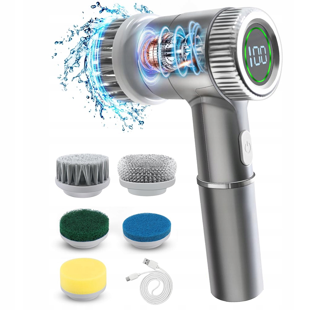 Levně Elektrický Rotační Kartáč Na Čištění, Voděodolný Do Koupelny 5V1