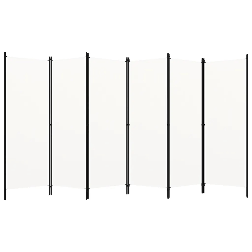 Parawan 6-panelowy, biały, 300 x 180 cm