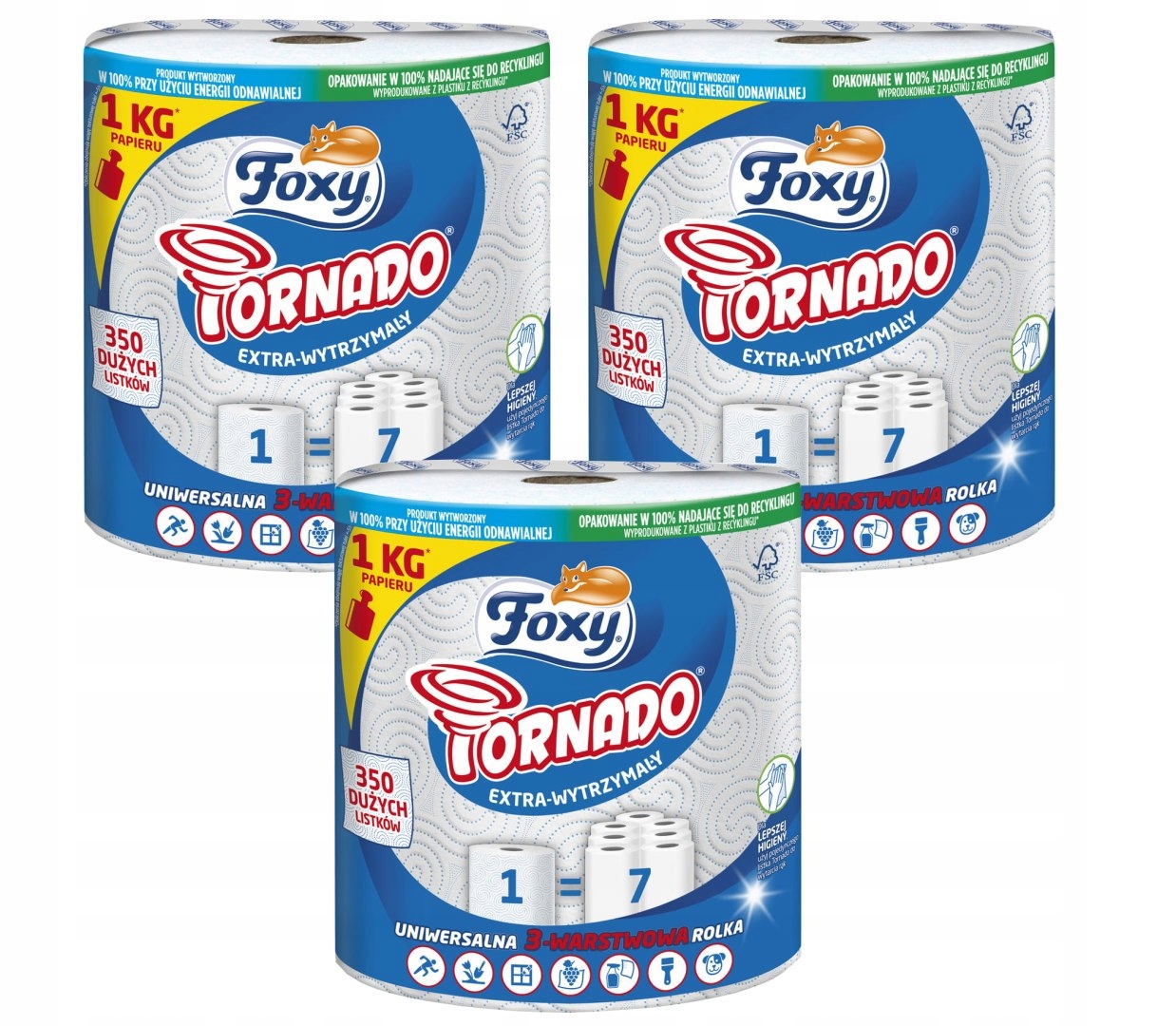 Levně Papírový ručník Foxy Tornado 3 ks