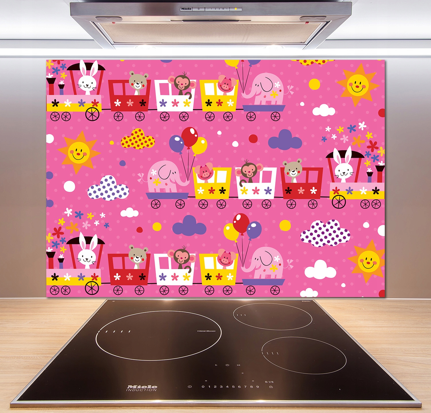 

Panel lacobel Zwierzęta w pociągu 100x70 cm + Klej
