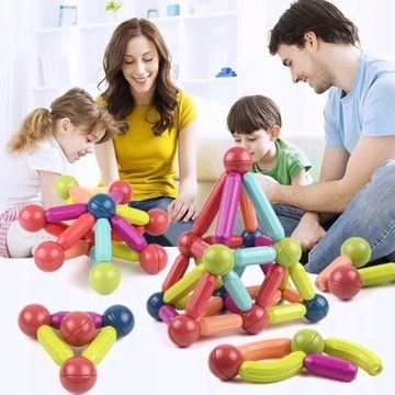 XXL KLOCKI MAGNETYCZNE EDUKACJA MAGNETIC STICKS 78 Płeć chłopcy dziewczynki