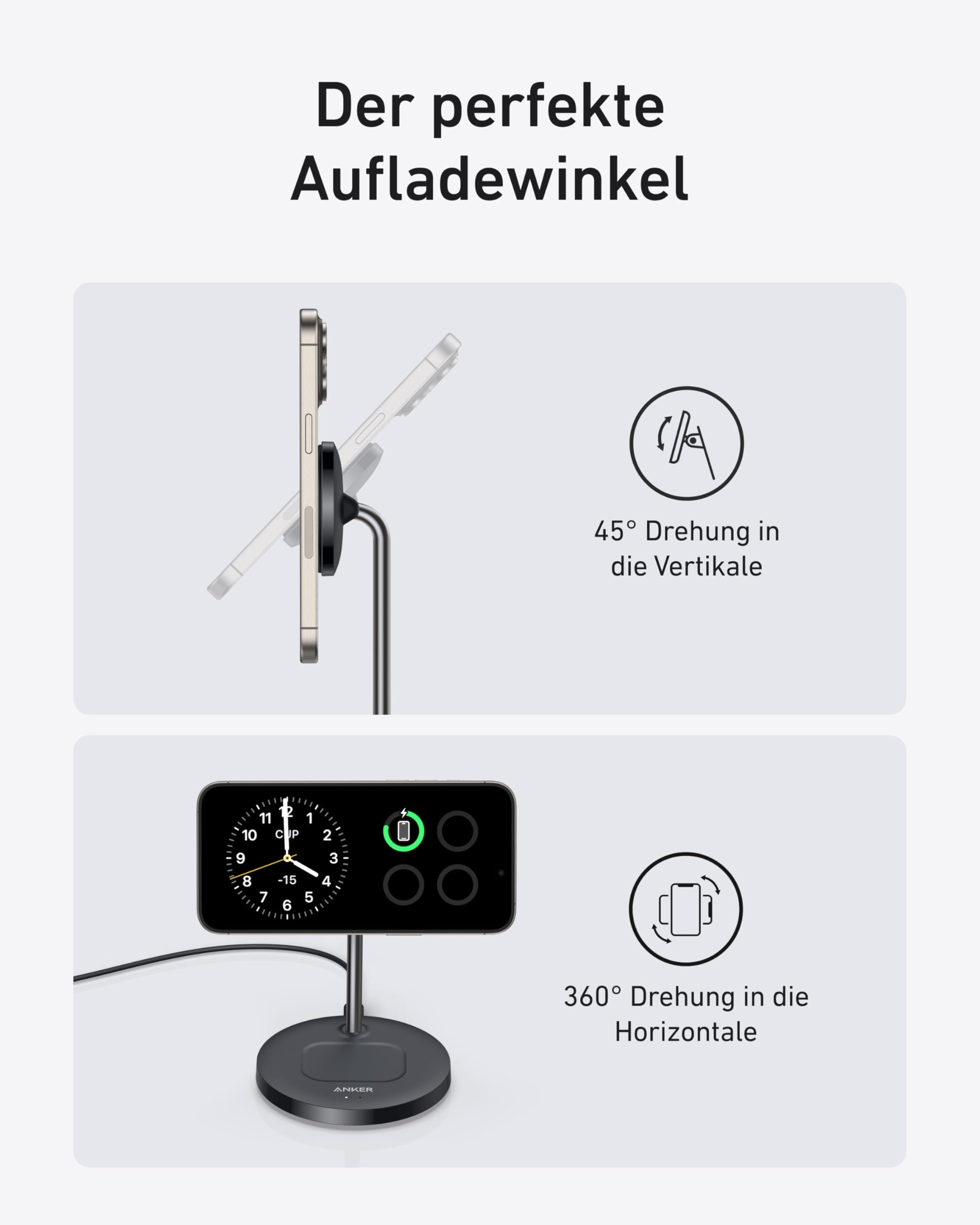 ANKER MagGo 15W Ładowarka Magsafe 2w1 Qi2 iPhone AirPods USB C Kabel — miniatura 4