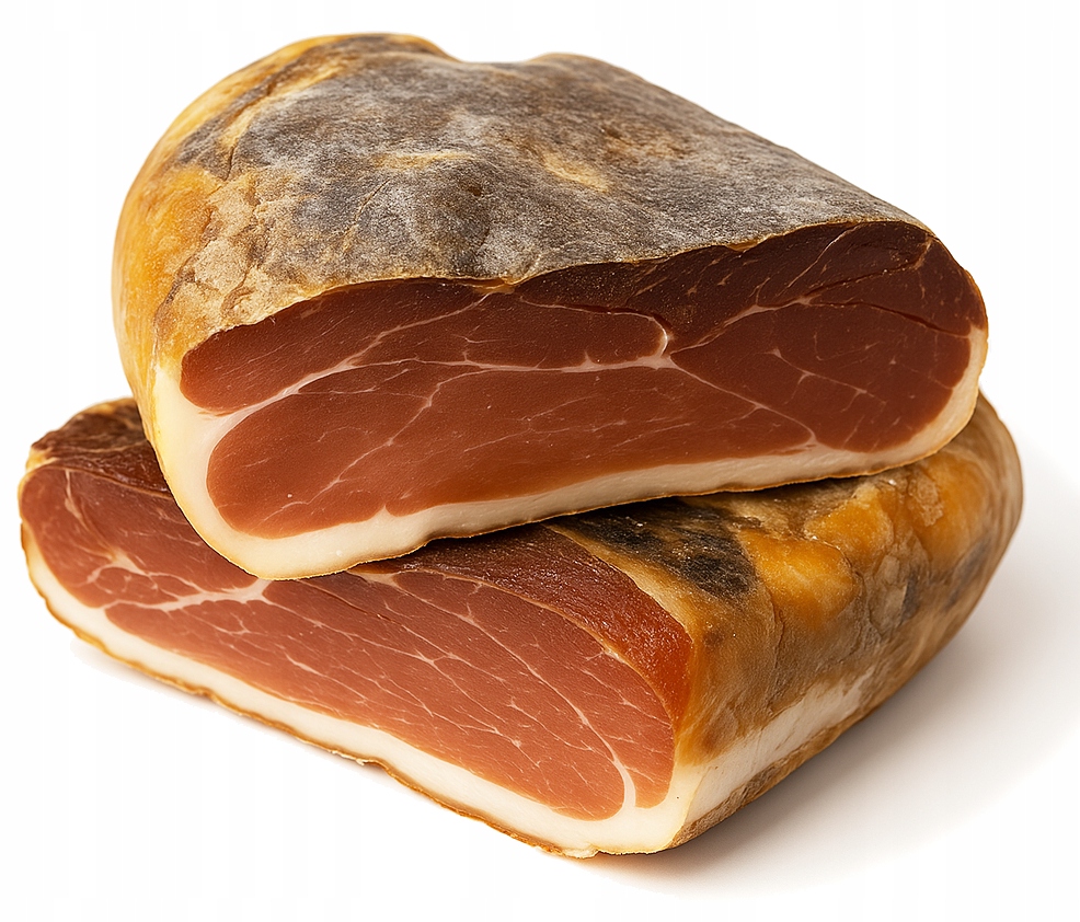 Sušená šlechtická šunka dozrávající ve východní verzi Jamón serrano