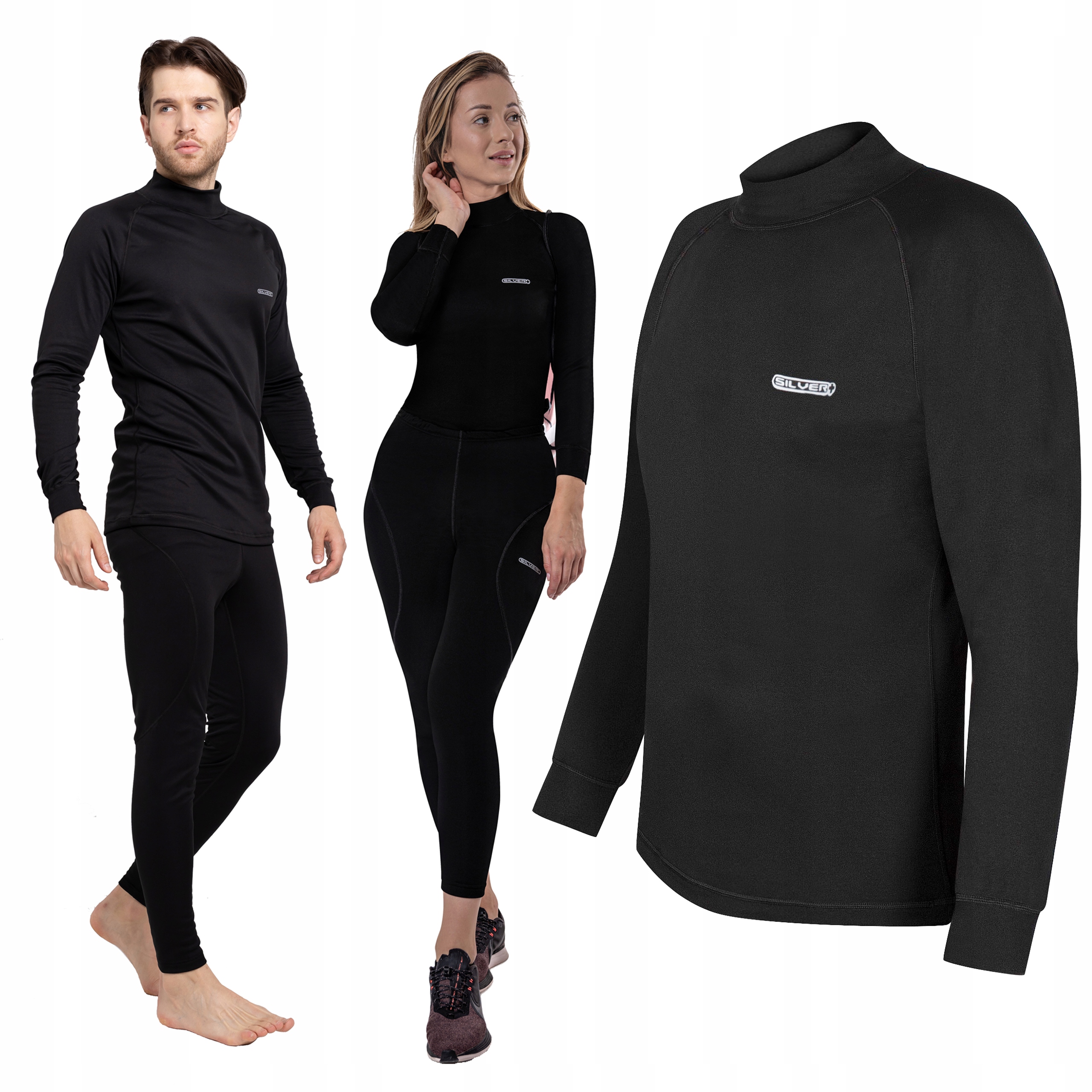 BLUZA TERMOAKTYWNA dla dzieci KOSZULKA bielizna CZARNA Ercole SILVER+ 164