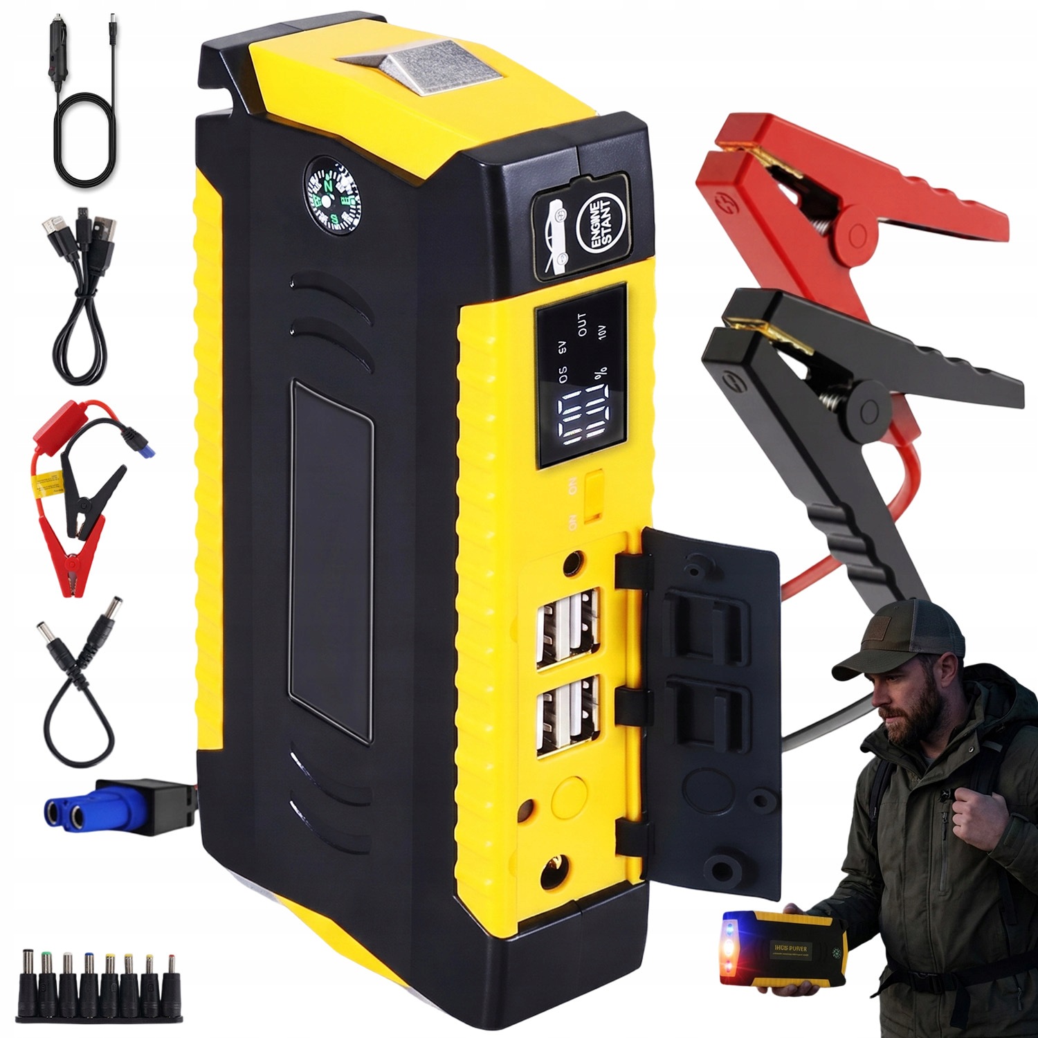 Boosterové Štartovacie Zariadenie Jump Starter Powerbank 6000MAH S Led Baterkou