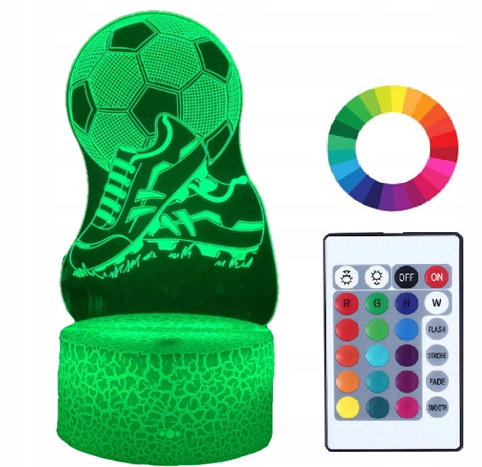 

Lampka Nocna Imieniem Grawer 3D Led Piłka Nożna