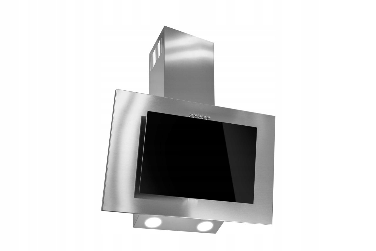 Okap kuchenny kominowy Toflesz Fiera Sprint 60 cm 500m3/h inox/czarna szyba