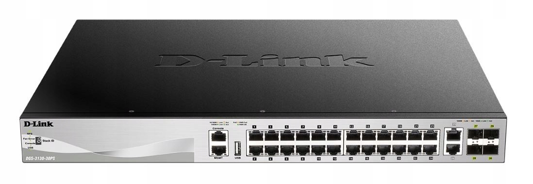 D-link Přepínač DGS-3130-30PS 24GE PoE 4SFP+ 2x10