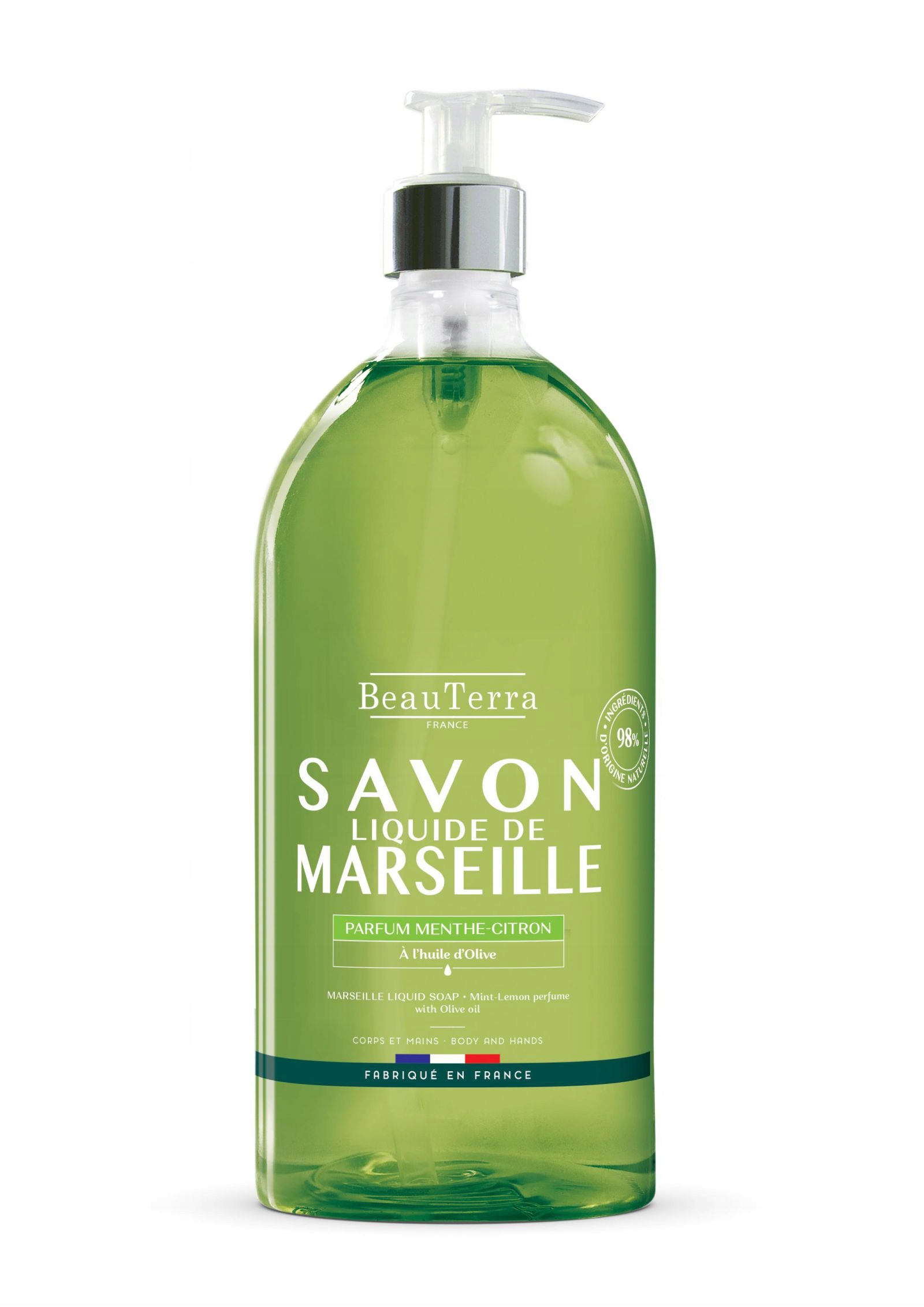 Beauterra Marseillské Tekuté Mýdlo Máta Citron 1L