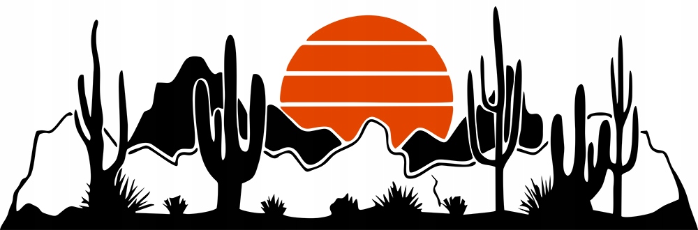 NAKLEJKA Grafika na kamper przyczepę PUSTYNIA KAKTUS DESERT Western 90x280 Numer katalogowy producenta MG3857-2