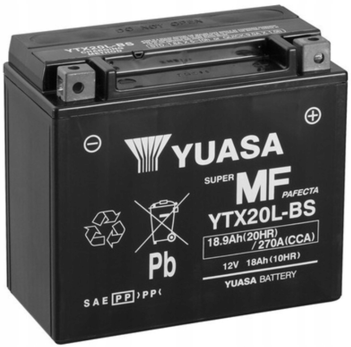 Akumulator Yuasa YTX20L-BS Mf Agm 18.9Ah 270A 12V P+ Motocyklowy