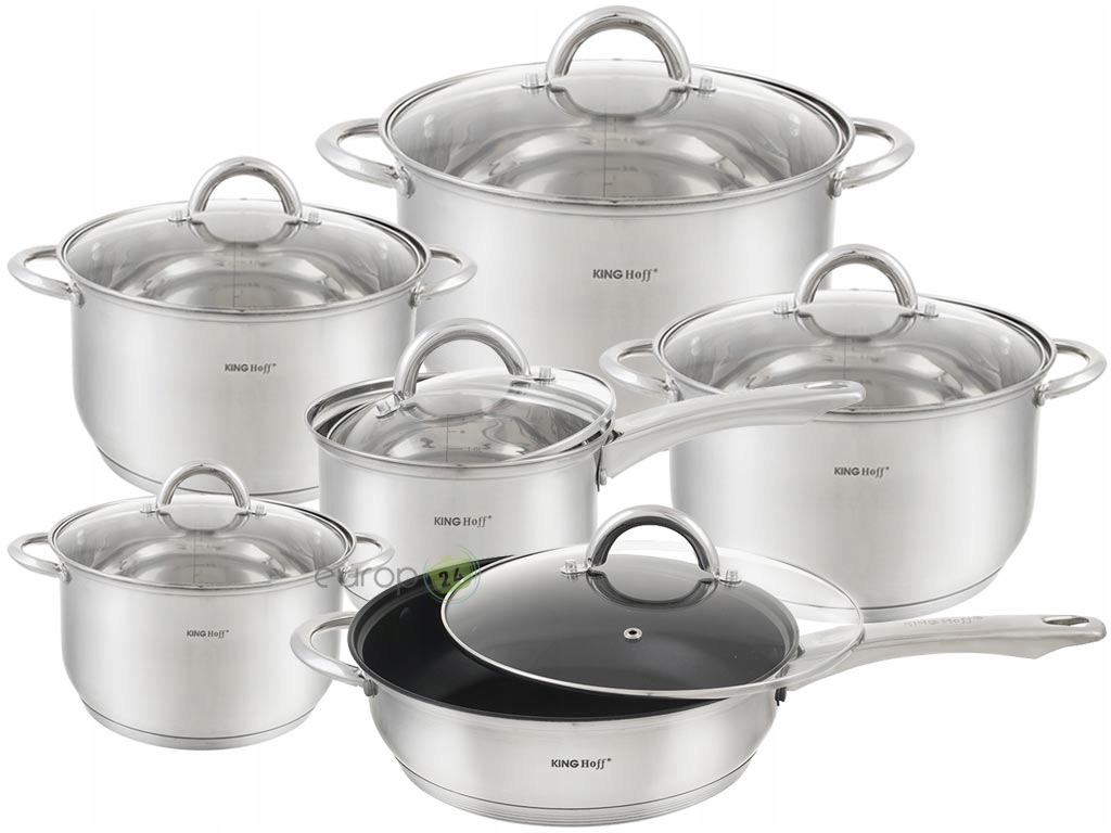 Zestaw 12 el garnków STAL NIERDZEWNA Kinghoff. Marka Kinghoff