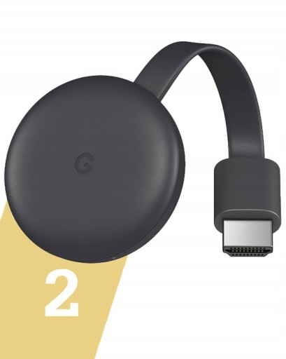 CHROMECAST 3 HDMI SMART TV STREAM 5G WIFI FULL HD Pojemność dysku 8 GB