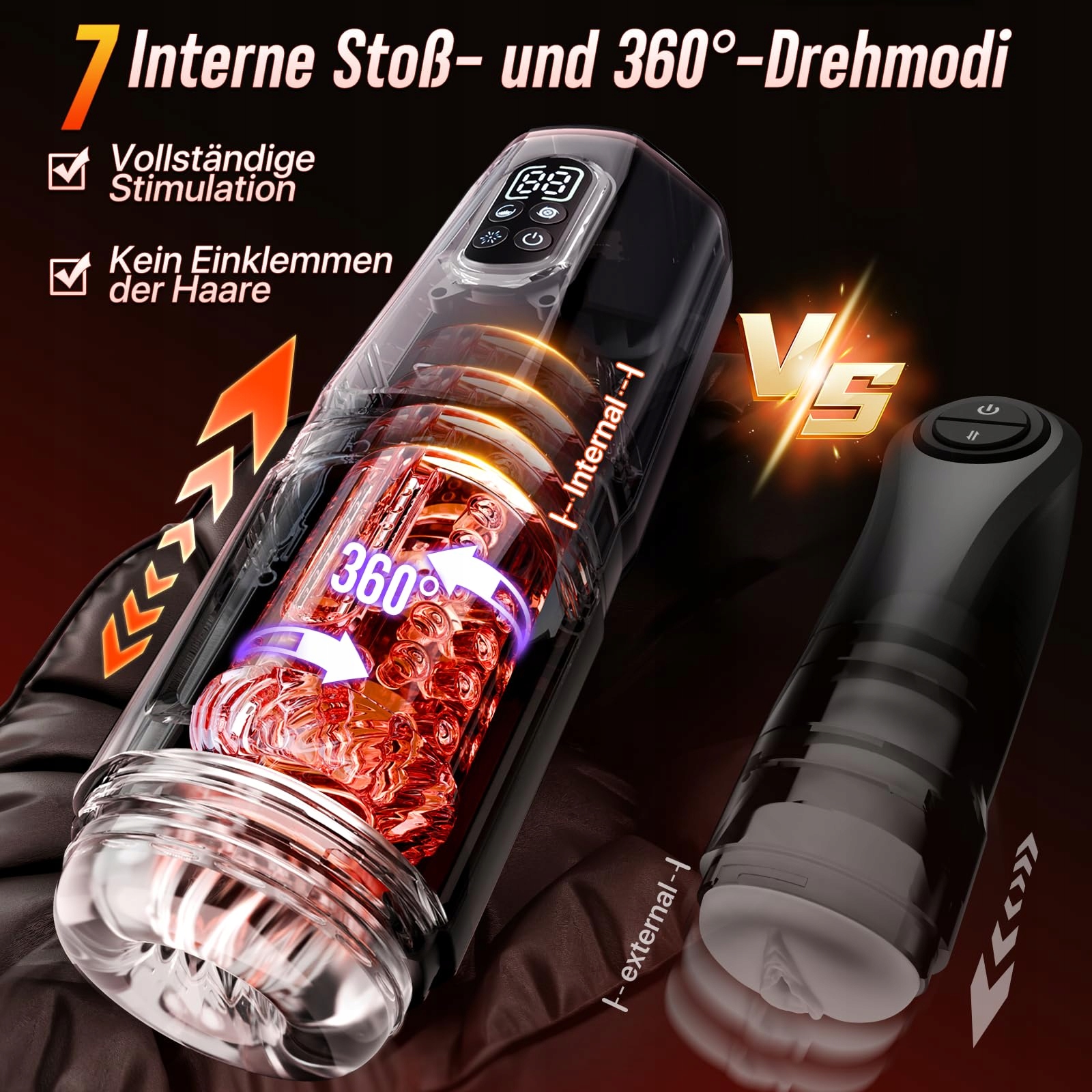 KI-INTERAKTION Masturbator: 7 Funkcji Teleskopowych i Wibracji — miniatura 2
