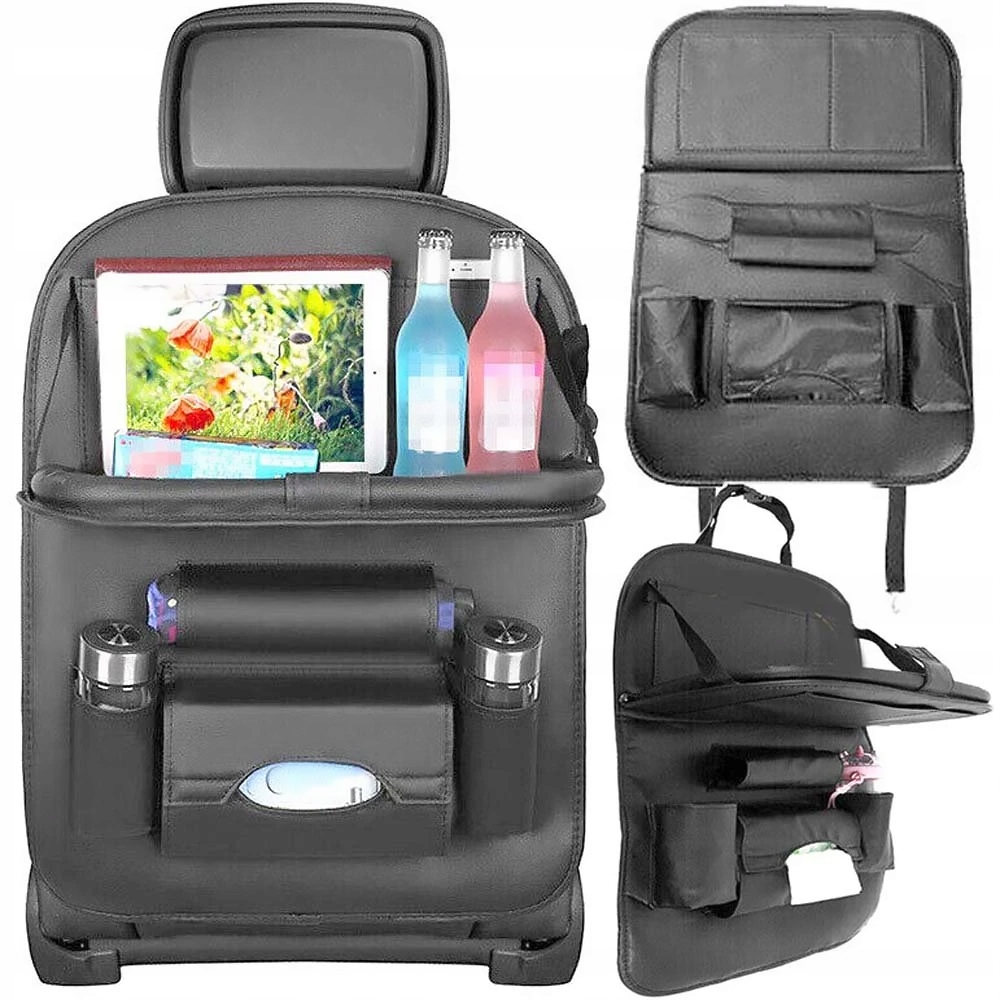 Organizer Samochodowy Na Tablet Kubek Fotel Ochraniacz Uchwyt Półka Czarny