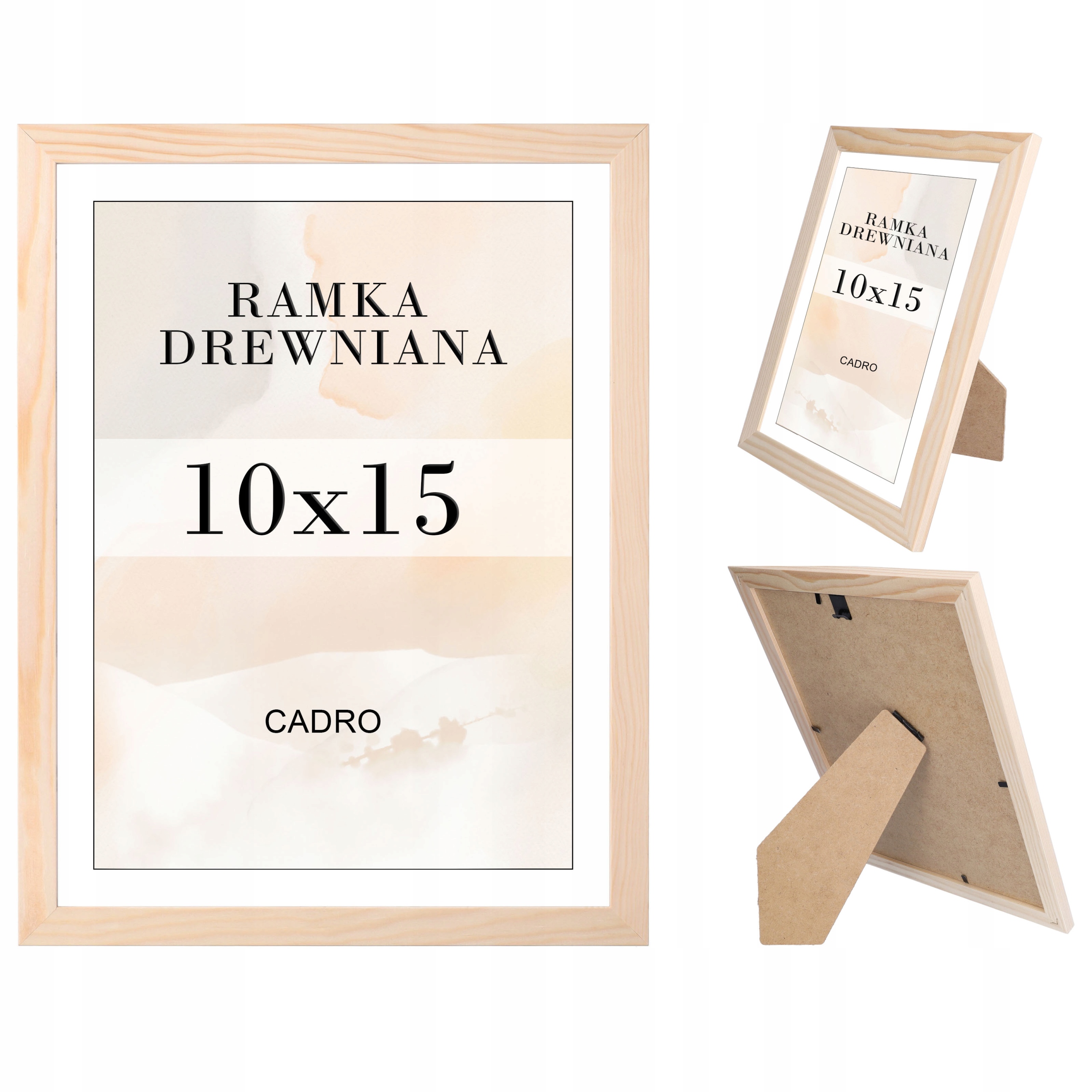 

Ramka na zdjęcia 10x15 ramki sosnowa stojąca nóżka