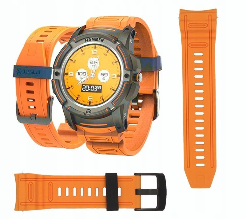 Pasek Silikonowy do myPhone HAMMER Watch+ pomarań