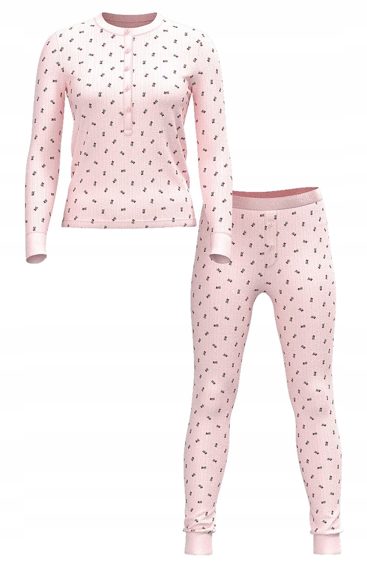 Útulné dlouhé pyžamo Victoria's Secret růžové s květinami Xs (s) Regular