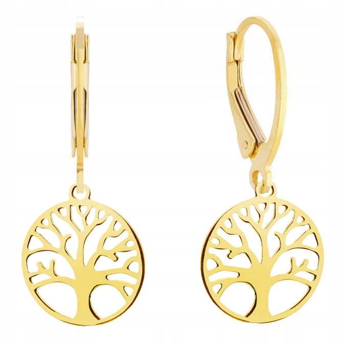 

Złote wiszące kolczyki 585 drzewko szczęścia