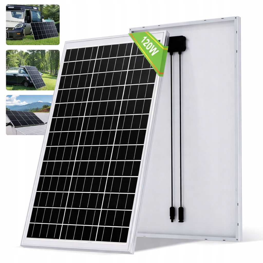 Solárny panel 120W 12V Monokryštalický pre kamerový domček (2 Kusy)