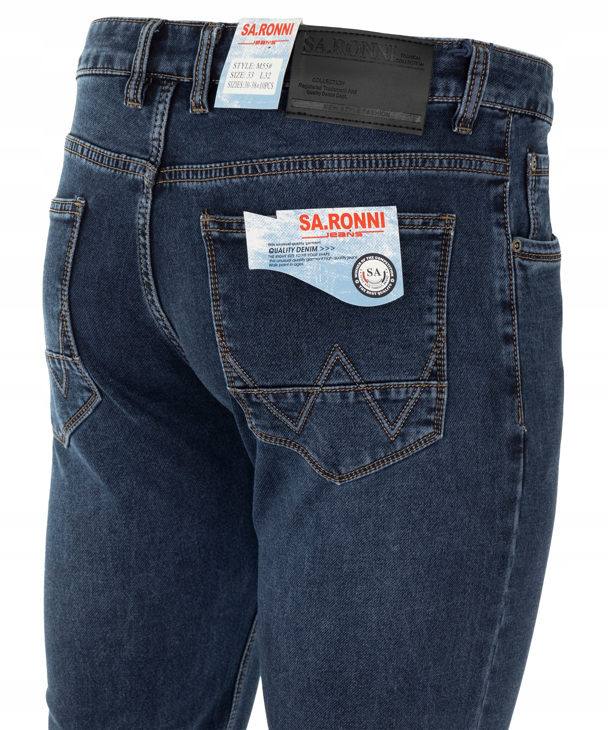 Jeansy męskie Spodnie Klasyczne dżinsy Ciemno niebieskie Pas 84-90 cm W31