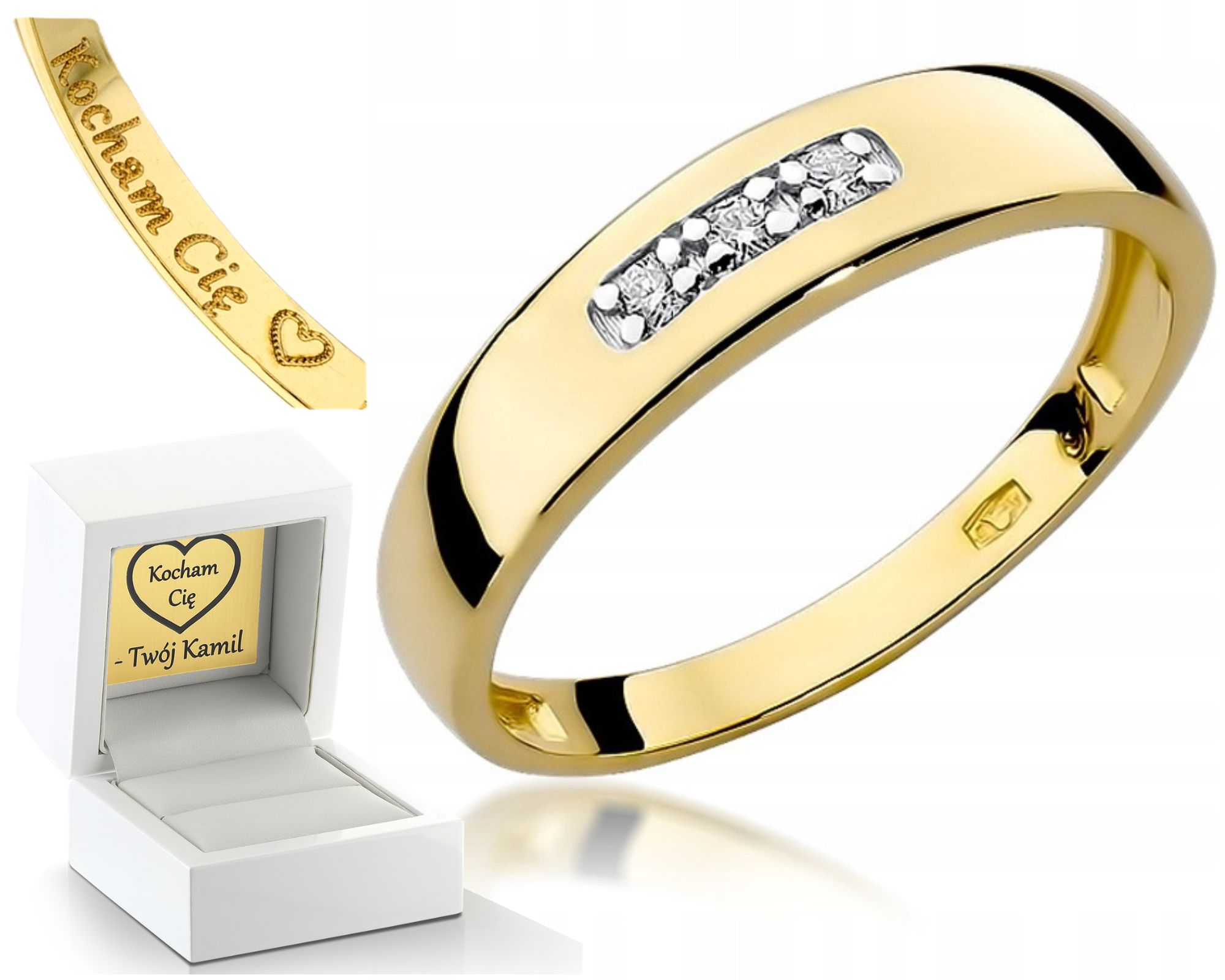 Zlatý Prstýnek S Brilianty Gravírování Bonus 585